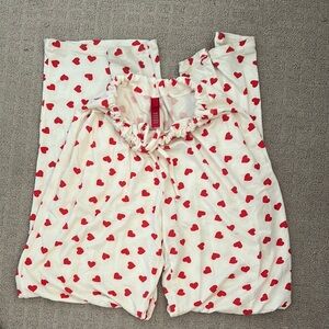 SKIMS Pajama Pants with Red Hearts M